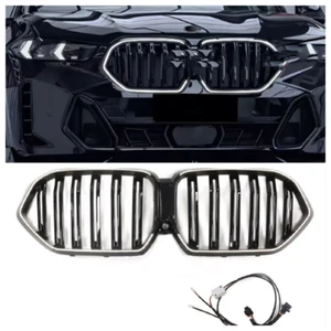 Luces LED para BMW X6 G06 2020-2024 parrilla de malla delantera de coche doble línea negra - Imagen 1 de 7