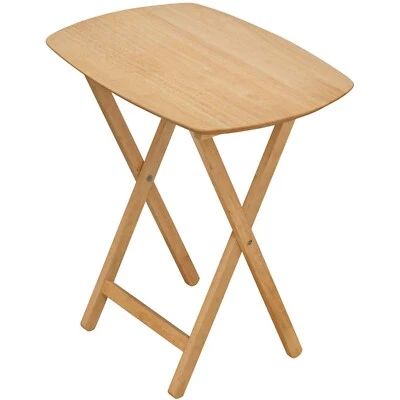 eHemco Oversized Hardwood Folding TV Tray Table, 25.5", Natural -1 Piece (1837) - Image 1 of 4