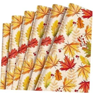 Sheet, 6 Sheets Maple Leaves Wrapping Paper Flat Thanksgiving Wrapping Paper - Picture 1 of 8
