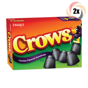 2x Packs Tootsie Crows Licorice Flavored Black Gumdrops Theator Box | 6.5oz