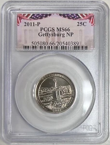 2011 Gettysburg Quarter PCGS MS66 America the Beautiful Coin 25C Special Label - Picture 1 of 4