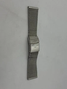 Authentic 144A Breitling 24mm x 20mm Brushed Mesh Bracelet & Deployant Clasp - Picture 1 of 5