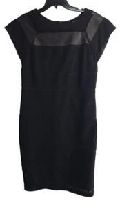 Abito da donna Diane Von Furstenberg body con accenti in pelle nera taglia 10 - Foto 1 di 19