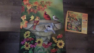 SunsOut: Autumn Birdbath - Jane Maday - 1000-piece Jigsaw Puzzle - Large Pieces! - Picture 1 of 3
