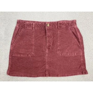 American Eagle Corduroy Mini Skirt Womens 14 Super Stretch Full Zip Dusty Rose - Picture 1 of 8