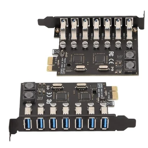 Adapter Card PCIE To USB 3.0 7 Ports 5Gbps Fast Transmission Speed USB Modul NEW - Zdjęcie 1 z 12