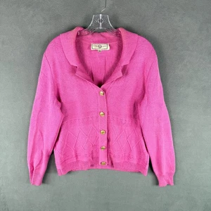 Vintage St. John Sport Chunky Knit Cardigan Sweater Made in USA Size L READ - Picture 1 of 13