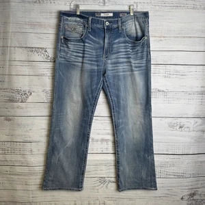 Jeans bootleg BKE Jake 36x29 uomo blu lavaggio medio denim gamba dritta baffi - Foto 1 di 6