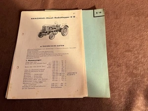 Betriebsanleitung Hanomag R18 Nachtrag ? 1955 - Bild 1 von 1
