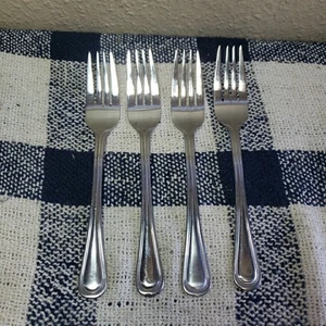 4 Oneida Besteck Hollis Tress 7 1/4" Salatgabeln glänzend Edelstahl 4 Gabeln - Bild 1 von 5