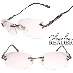Moderne rechteckige randlose Damen Lesebrille Rotguss 1,75 Lesebrille Lesebrille - Bild 1 von 3