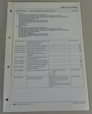 Esquemático Mercedes-Benz W204 Unidad de Control Faros Tipo 204 Stand 12/2010 - Imagen 1 de 2