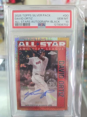 2025 Topps Serie 2 Paquete Plateado Cromo Mojo Automático David Ortiz Negro 10/10 PSA 10  Foto 1 de 3