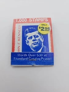Vintage Matchbook John F. Kennedy 35th President 1000 Stamps Unstruck - Picture 1 of 4