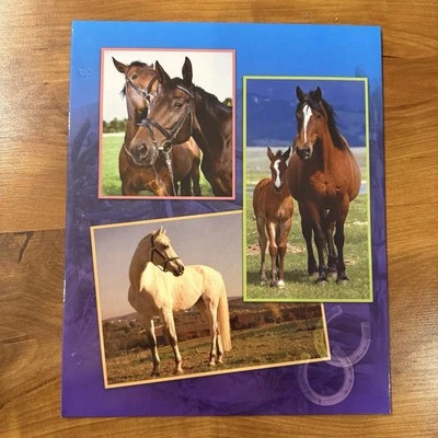 Carpeta de acto de clase vintage para carpeta de 3 anillas animales caballos retro Foto 1 de 3
