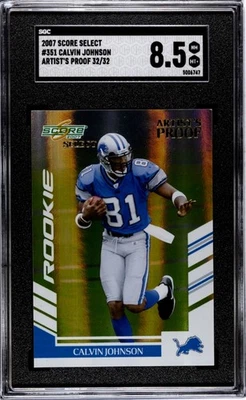 2007 Score Select Calvin Johnson Artist's Proof 32/32 RC #220 SSP - Image 1 of 2