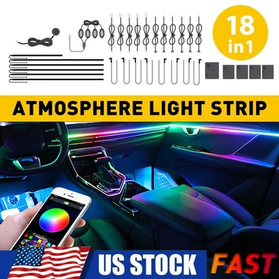 18 in 1 RGB Symphony Car Atmosphere Interior LED Acrylic Guide Fiber Optic Light - Image 1 of 4
