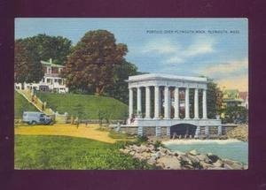 Portikus über Plymouth Rock Plymouth Massachusetts Vintage Postkarte - Bild 1 von 1