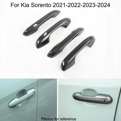 Carbon fiber Car 4 Door Handle Cover Trim For Kia Sorento 2021-2024 - Image 1 of 4