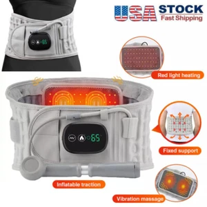 Inflatable Decompression Back Belt with Red Light Heating and Vibration Massager - Picture 1 of 24