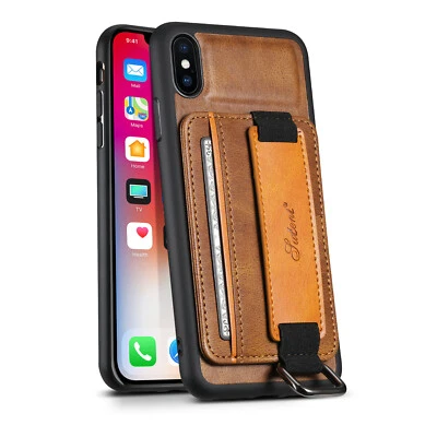 Funda de cuero a prueba de golpes con correa para tarjeta para iPhone 15 16 17 Pro Max 14 13 12 Foto 1 de 4
