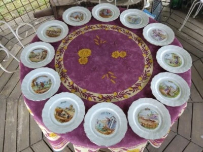 12 Assiette à Dessert Terre de Fer Saint Amand et Hamage 12 Mois de l Année 20cm - Photo 1/4