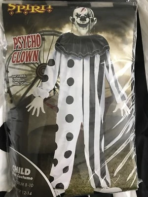 Disfraz de payaso asesino de terror psicópata niño grande (12-14) usado... tiene marcas de suciedad Foto 1 de 4