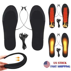 Electric Winter USB Heated Shoe Insoles Warm Socks Feet Heater Foot Warmer Pads - Picture 1 of 13
