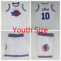 Youth Size Lola 10# Space Jam Tune Squad Team Basketball Jersey and Shorts S-XL