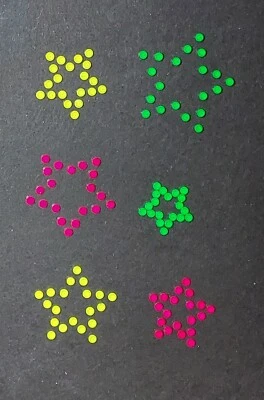 Hotfix Strass Bügelbild 6 Neon Sterne Glasstrass Applikation zum aufbügeln  - Bild 1 von 4