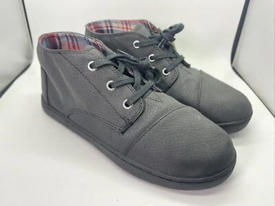 NEW Tom's Youth Paseo Mid Black Synthetic Leather Size Y6 No Box School Shoes - Image 1 of 4