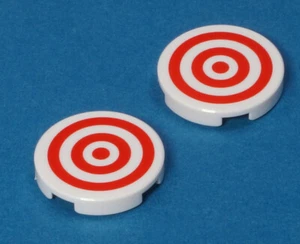 LEGO - 2 Fliesen rund 2x2 mit roten Kreisen - Zielscheibe / 14769pb186 NEUWARE - Bild 1 von 1