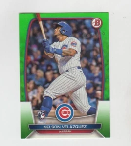 Nelson Velazquez 2023 BOWMAN PAPER STOCK NEON GREEN ROOKIE PARALLEL /399 CUBS - Picture 1 of 1