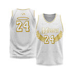 Design Mamba #8 #24 Bryant Basketball Jersey White Snake Skin GiGi Angle Circle