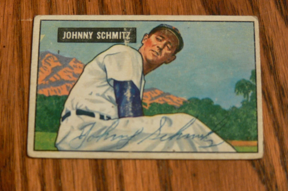 JOHNNY SCHMITZ SIGNED AUTOGRAPHED 1951 BOWMAN CARD # 69 CHICAGO CUBS - Image 1 of 1