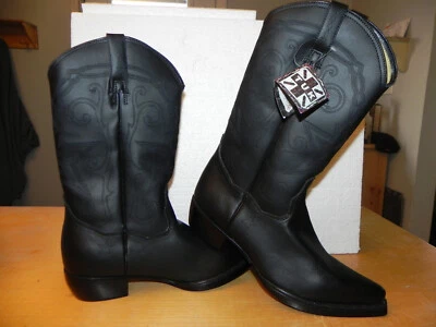 T.U.K. BOTAS DE VAQUERO OCCIDENTAL TUK para mujer talla 10 para hombre talla 8 negras Rock N Roll Foto 1 de 4