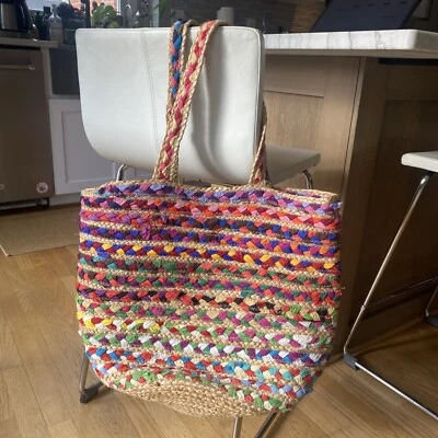 Magid Jute Hobo Boho Rag Bag Shoulder Bag Beach Tote Purse Natural D9015 - Image 1 of 4