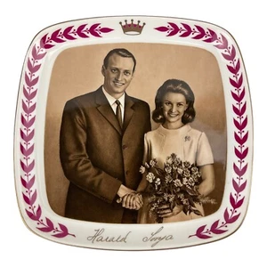 RARE Decorative 7.5" Wedding Plate Norway King Harald Sonja Flint Figgjo EUC - Picture 1 of 8