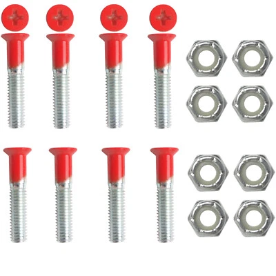 DIMEBAG Dime Bag Hardware Skateboard Mounting Nuts and Bolts 1" Phillips - Red