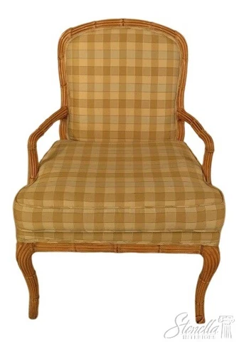 F41643C: Bamboo Style Decorative Upholstered Open Arm Chair Cover