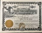 Monte Vista Land Stock Certificate, Petaluma, Cal. 1909