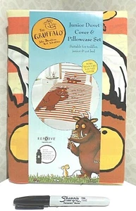 BNWT junior DUVET COVER & PILLOWCASE set The Gruffalo stripy kids bedding NEW - Picture 1 of 4