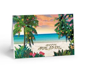 Boxed Beach Christmas Cards | Tropical Holiday Cards | Beach Tropical - Bild 1 von 5