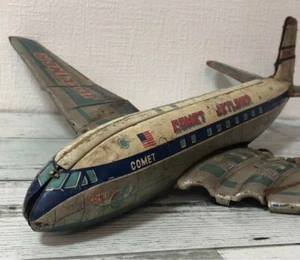 Tinplate Jet plane made by YONEZAWA COMET JTELINER USED As Is F/S Japan - Picture 1 of 10