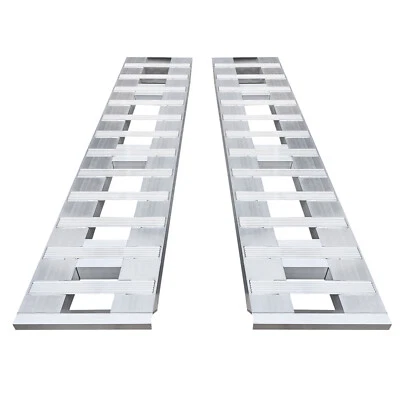 2X 6800lbs 72" x 15" Aluminum Trailer Ramps for Car ATV Truck Auto & Hook Ends - Image 1 of 4