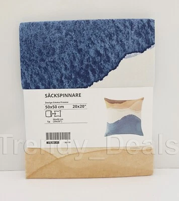 Ikea SACKSPINNARE Pillow Cushion Cover Cotton 20" x 20" Blue/Multicolor - NEW - Image 1 of 3