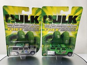 Lot Of (2) 2003 Hulk Movie Hummer H2 Die Cast Cars - Mountain Dew & Sierra Mist