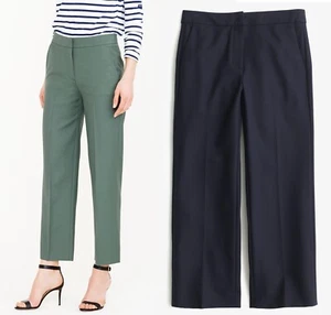 JCrew Patio Super 120s Wool Crop Wide Leg Dress Pant Navy E5028 6T T6 6 Tall - Bild 1 von 6