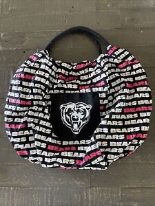 NFL Chicago Bears  Logo White Purse Bag Tote With handles Pink/Black/White JH6