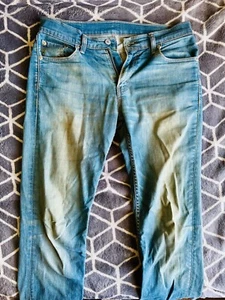 Jeans Levis 505 30x32 gamba dritta lavaggio chiaro sbiadito blu regular fit cotone uomo - Foto 1 di 4